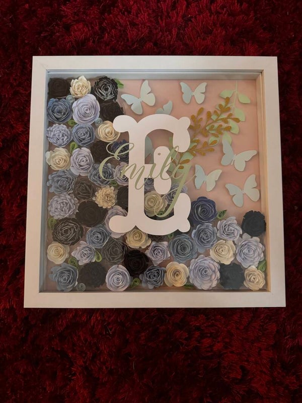 🌸 Personalised Floral Shadow Box Frame 🌿