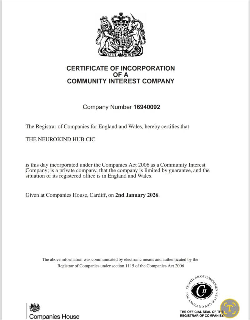 Certificate of incorporation and CIC status