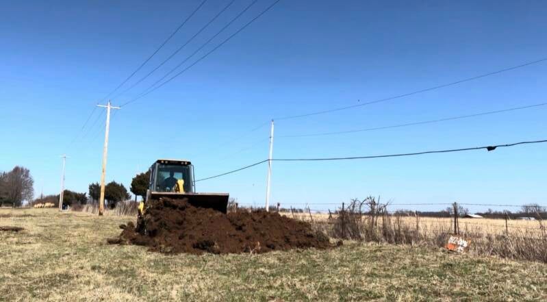 Dozer clearing a residential site in Springfield Missouri 