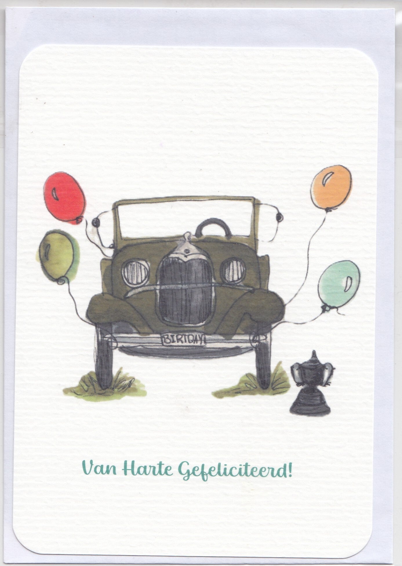 Autokaart  10 x 15 cm - Van Harte Gefeliciteerd!