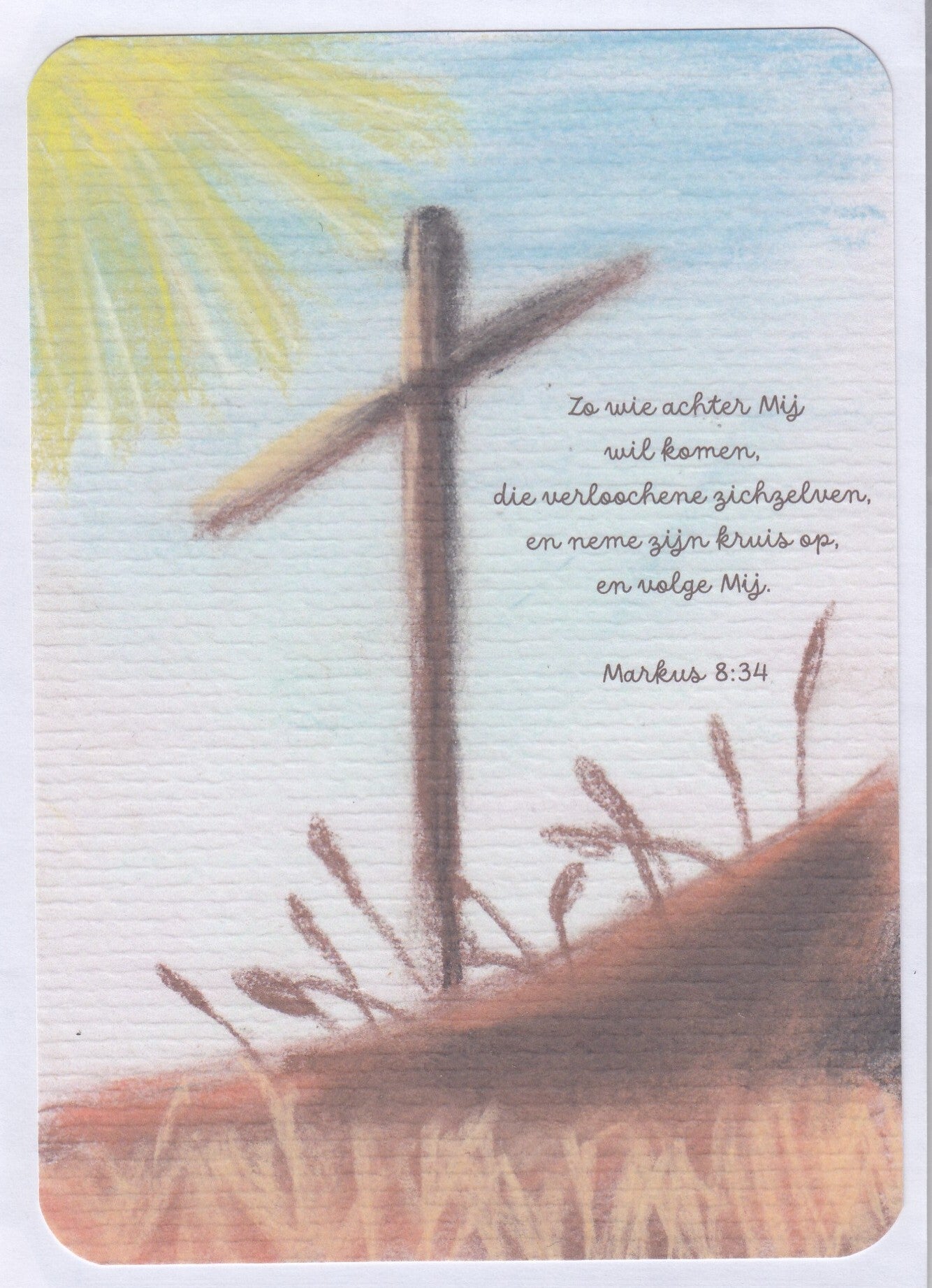 Bijbelse kaart - 10 x 15 cm - Marcus 8: 44