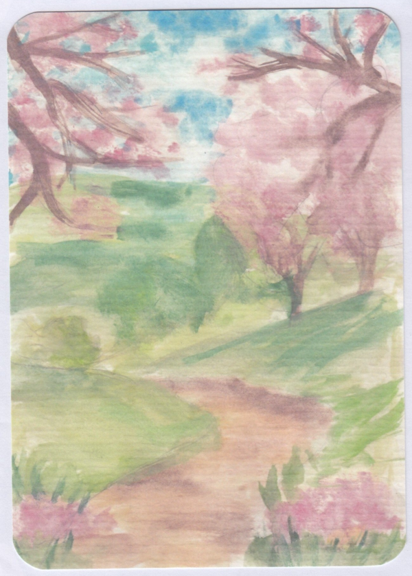 Bloesem landschap - 10 x 15 cm - Blanco