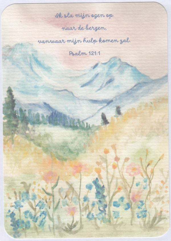 Bijbelse kaart - 10 x 15 cm - psalm 121:1
