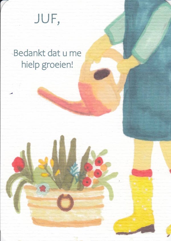 Kaart Lieve Juf - Bedankt  - 10 x 15 cm