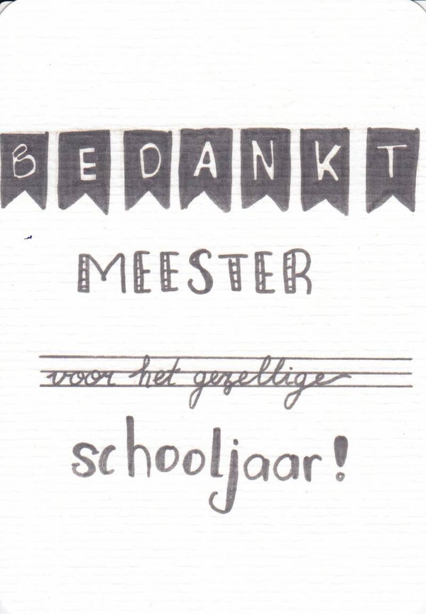 Kaart Meester - Bedankt  - 10 x 15 cm