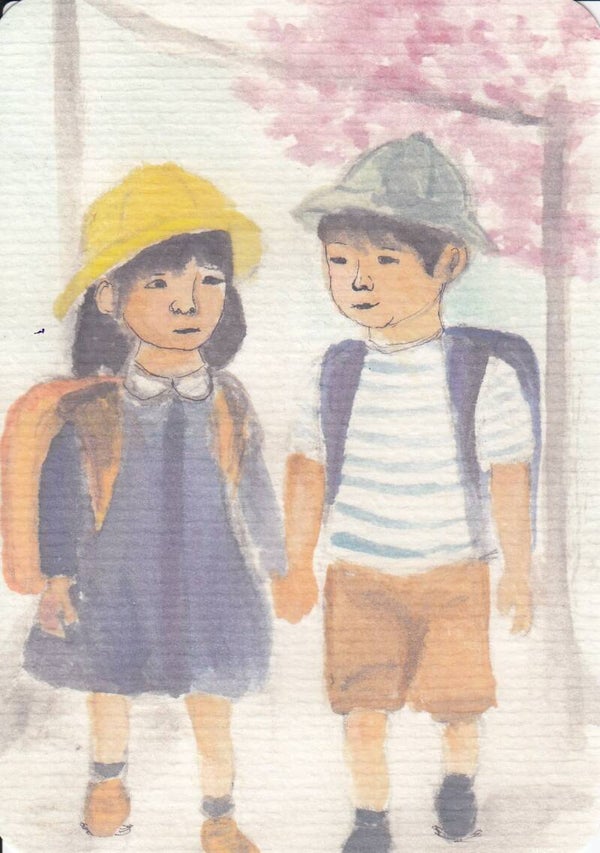 Kaart twee kinderen uit Japan - 10 x 15
