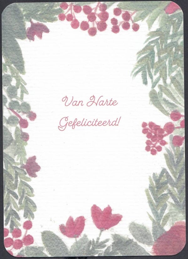 Kaart bloemen - 10 x 15 cm - Van Harte Gefeliciteerd!