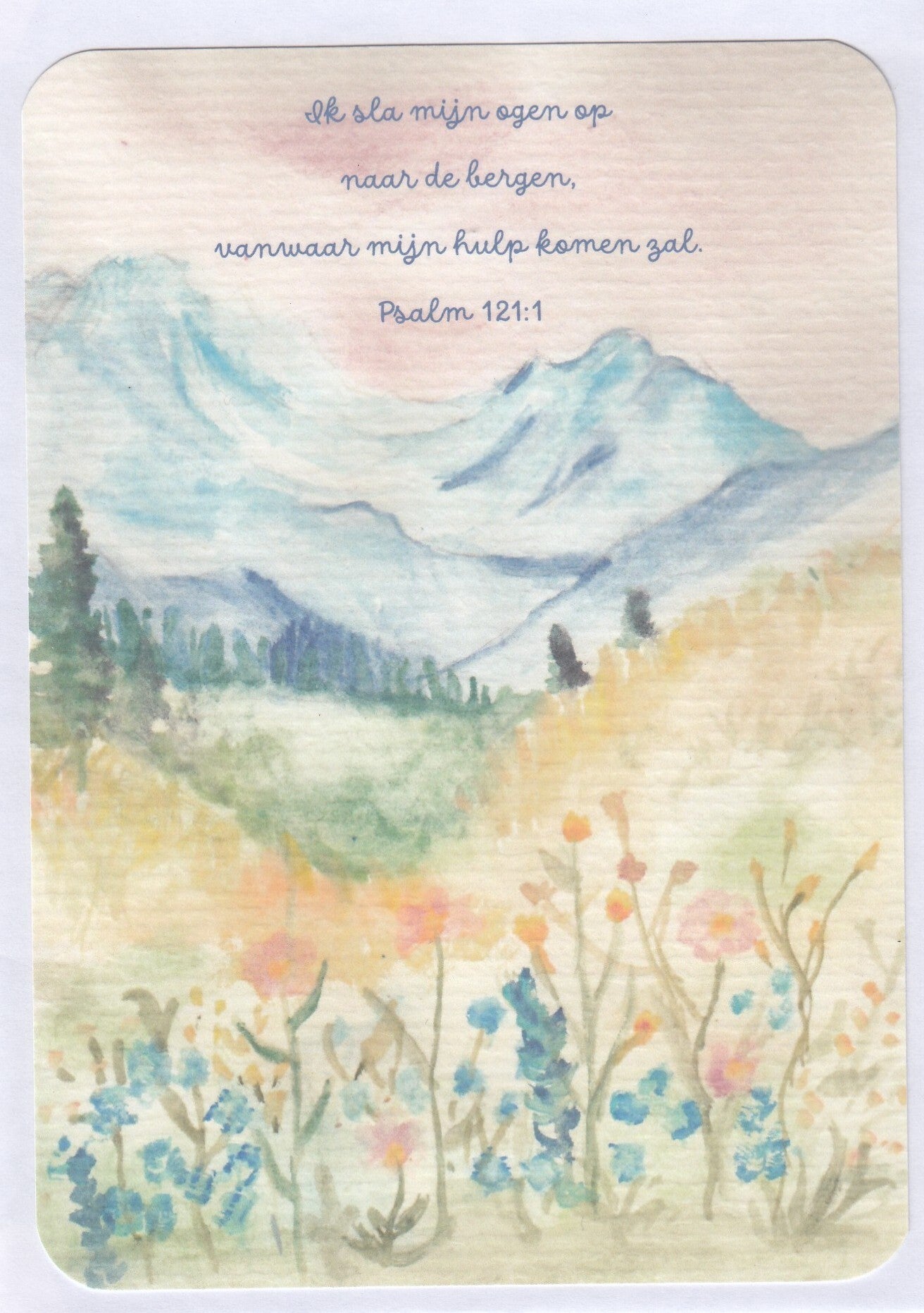 Bijbelse kaart - 10 x 15 cm - psalm 121:1