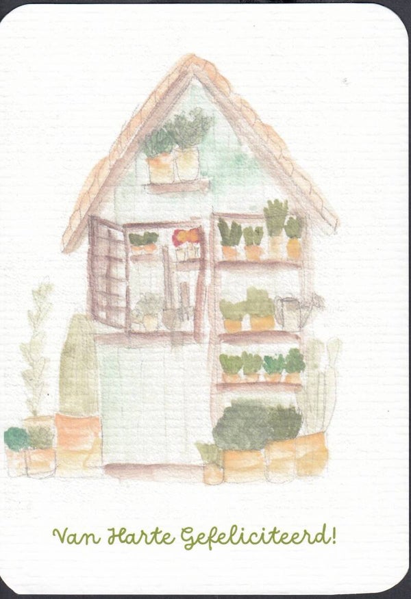 Kaart tuinhuis - 10 x 15 cm - van Harte Gefeliciteerd!