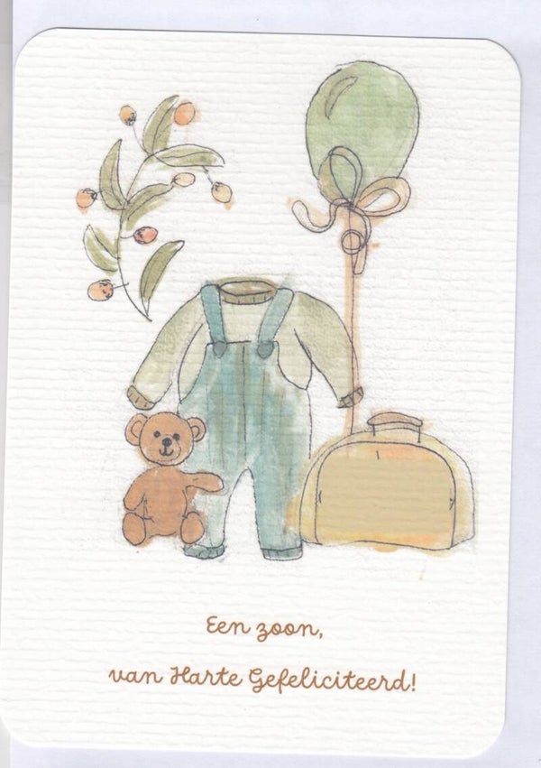 Geboorte Zoon - 10 x 15 cm - Een Zoon van Harte Gefeliciteerd!