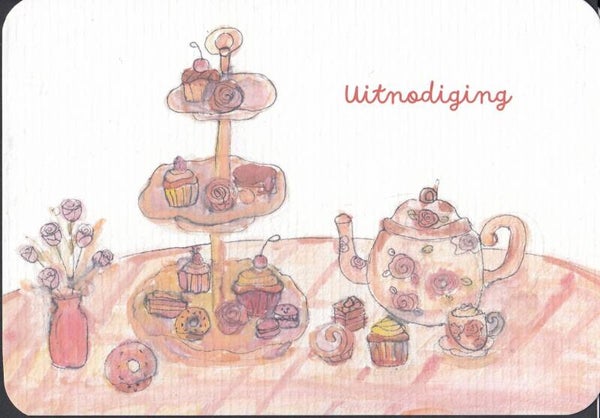 8 uitnodigingen High Tea - 10 x 15 cm