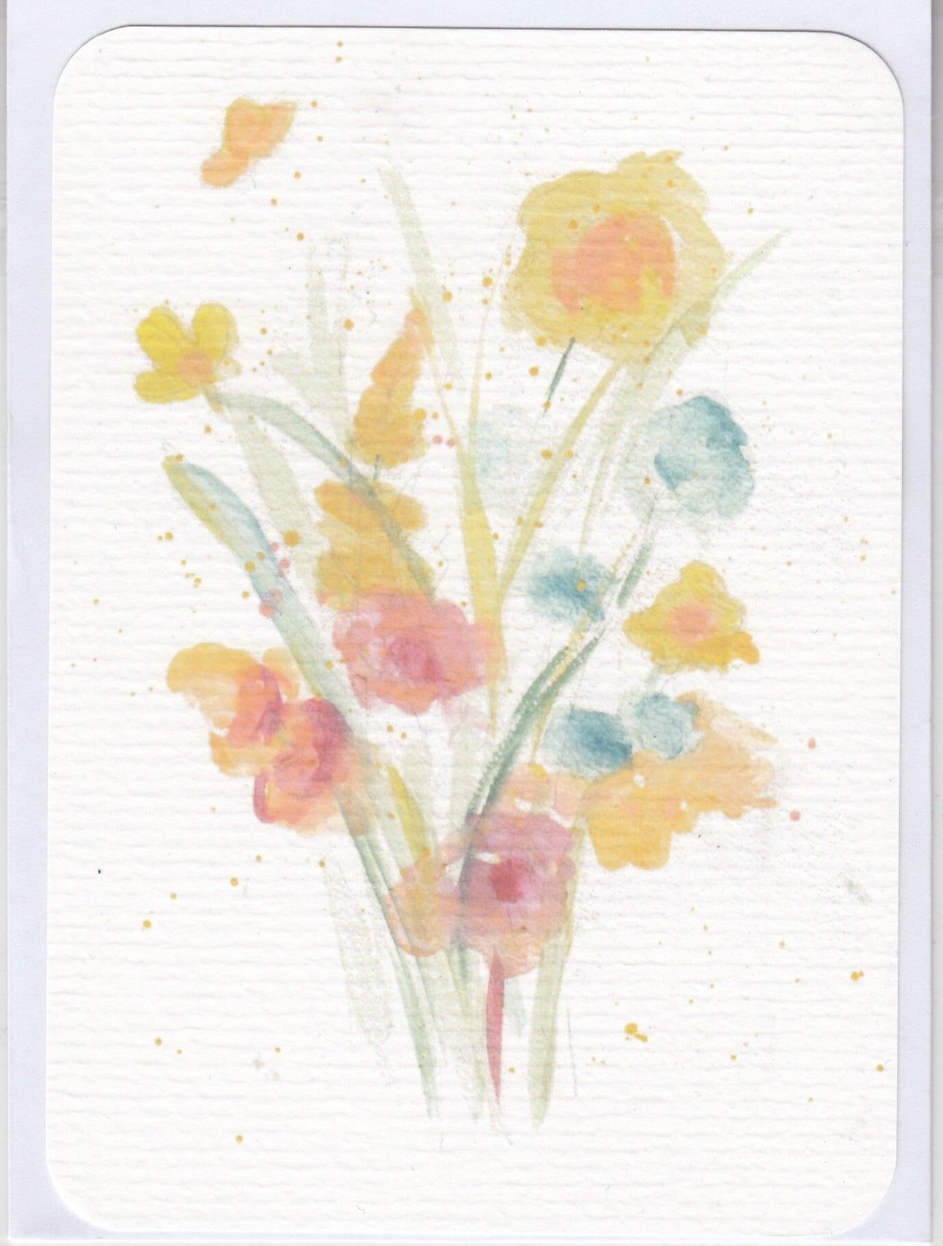 Boeket waterverf - 10 x 15 cm - blanco