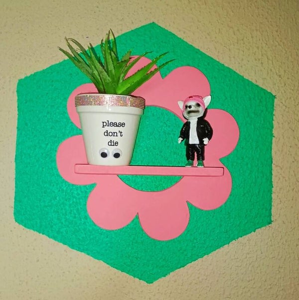 Houten schapje bloem