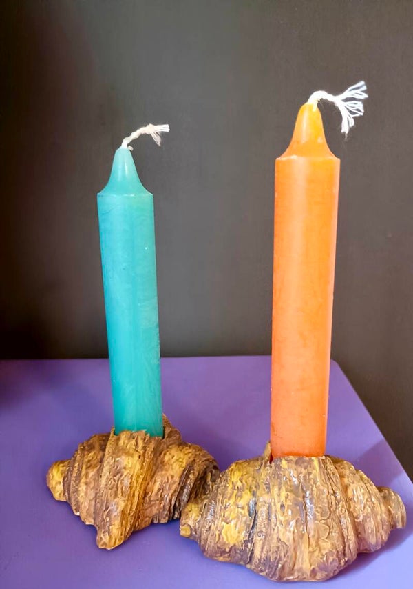 Setje kaarsenhouders croissants