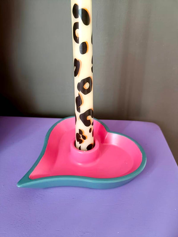 Kandelaar hartvorm roze