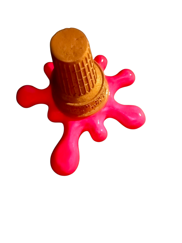 Wand Art gesmolten ijshoorntje fluor oranje