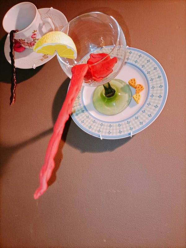 Wandbordje rode wijn