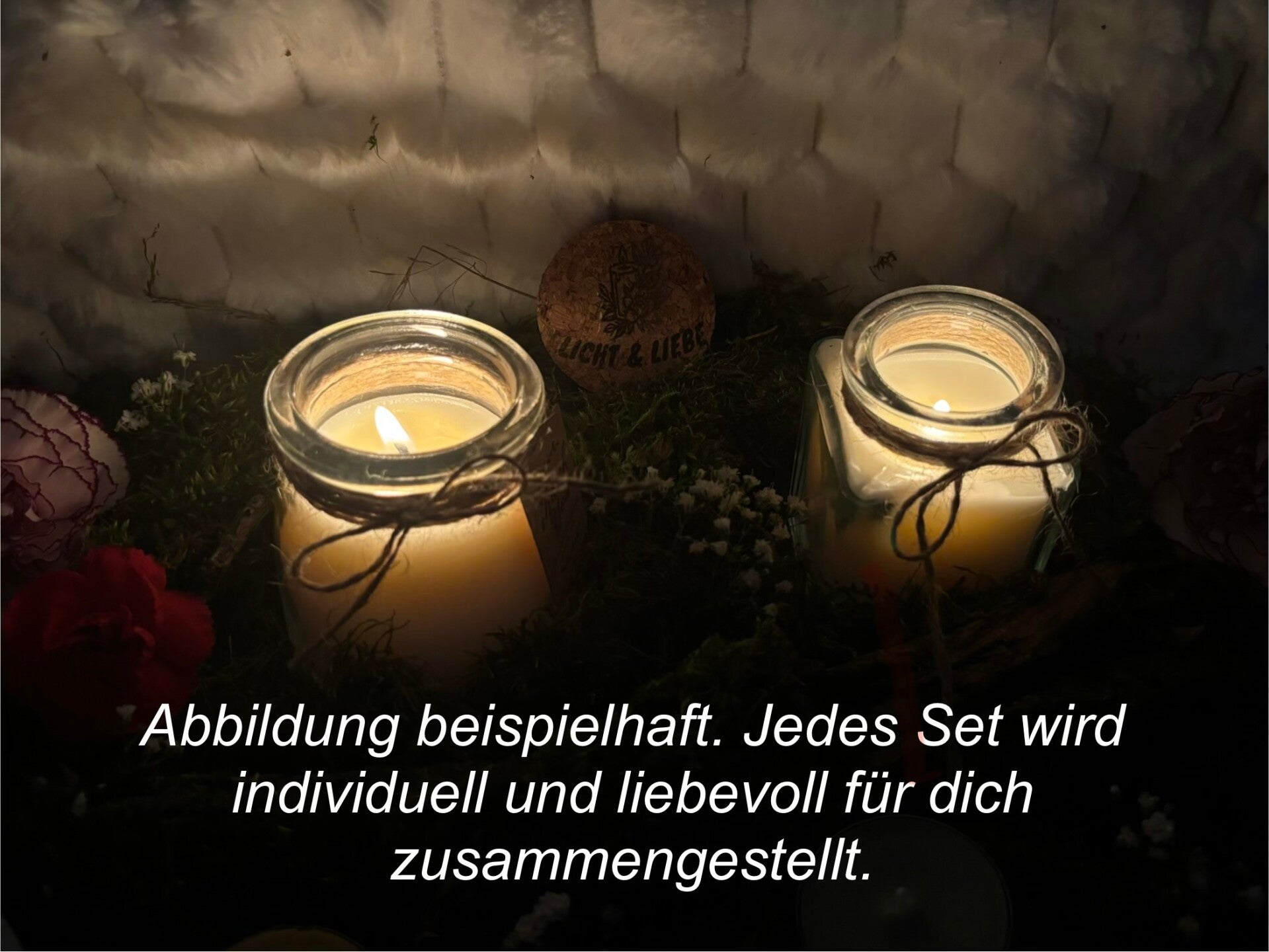 4er / 6er Set aus handgefertigten Sojawachskerzen im Korkglas (200ml)