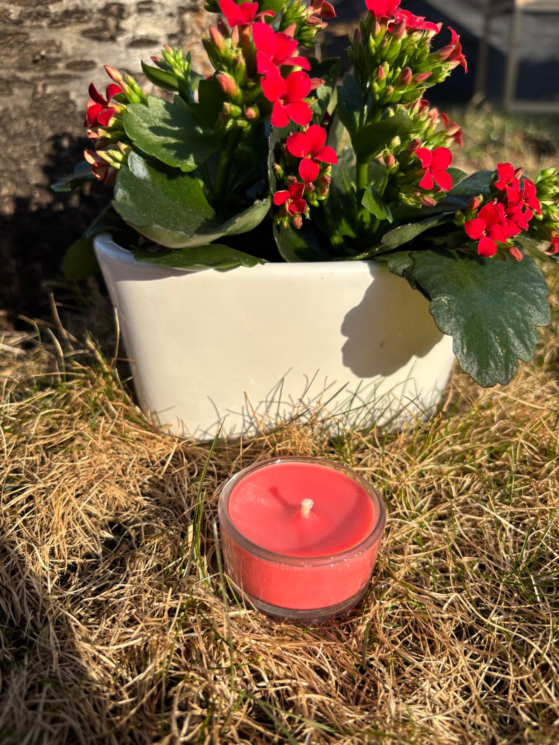 Handgefertigtes Teelicht im Glas