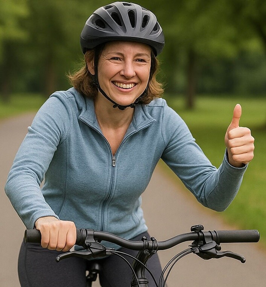 Andy Stürmer auf dem Fahrrad am Bodensee