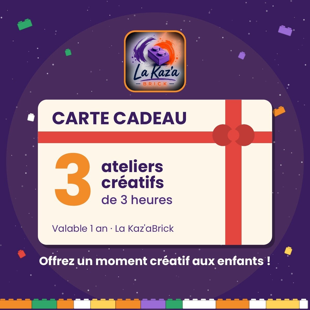 Carte cadeau – 3 ateliers créatifs de 3 h