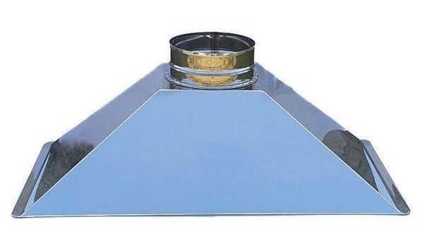 HÔTTE BARBECUE AVALOIR POUR CHEMINEE FOYER EN ACIER INOX L 101xP 55xH 36 sortie fumée 250