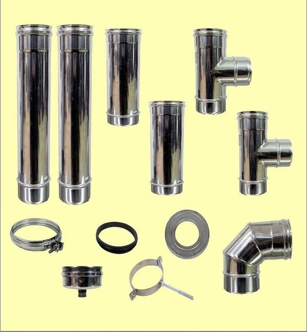 KIT D'ÉVACUATION DES FUMÉES POUR POÊLE À PELLETS INOX 304 5/DC DIAM 100