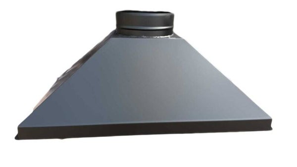 HÔTTE BARBECUE AVALOIR POUR CHEMINEE FOYER EN ACIER NOIR L 95 X P 58 X H 36 CM SORTIE FUMÉE 25 CM