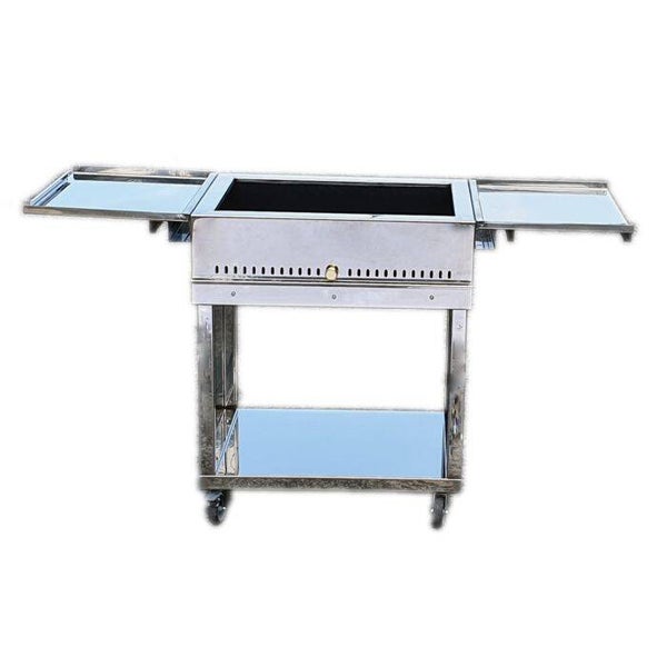 BARBECUE À CHARBON INOX L 70 X P 53