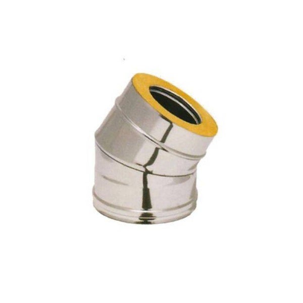 COUDE 30° POUR CONDUIT DOUBLE PAROI ACIER INOX, EP.25 MM