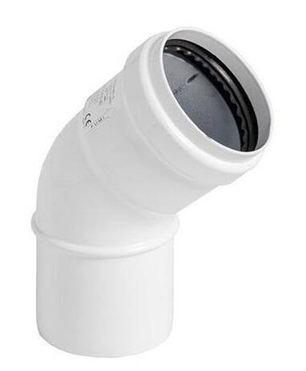 COUDE 45° EN ALUMINIUM ÉMAILLÉ BLANC POUR CONDUIT D'AIR