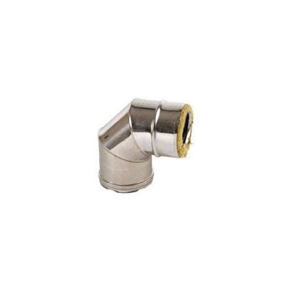 COUDE 90° POUR CONDUIT DOUBLE PAROI ACIER INOX, EP.25 MM
