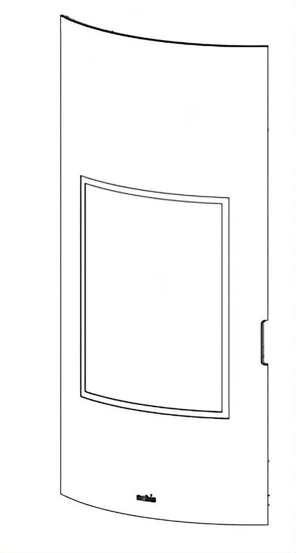 VERRE COURBÉ SÉRIGRAPHIÉ ROND 8 ORIGINAL Nobis pour poêle A 10 Rond - H 10 Forme V