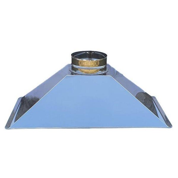 HÔTTE BARBECUE AVALOIR POUR CHEMINEE FOYER EN ACIER INOX L 125xP 63xH 40 sortie fumée 250