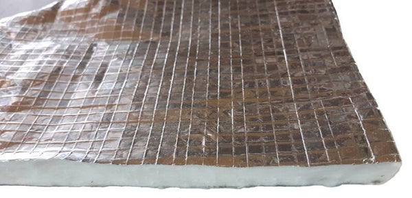 FIBRE CÉRAMIQUE IGNIFUGE 1250° AVEC ALUMINIUM DENSITÉ 93 L 200 X H 61 CM ÉPAISSEUR 25 MM