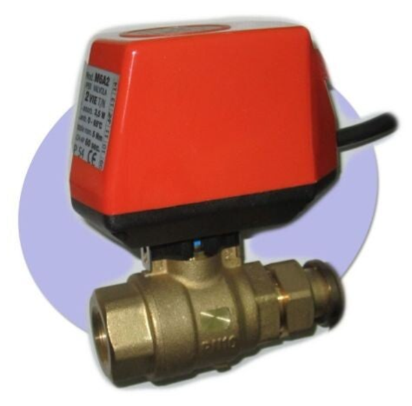 ROBINET À BOISSEAU SPHÉRIQUE MOTORISÉ 2 VOIES PASSAGE TOTAL 1-1/4"