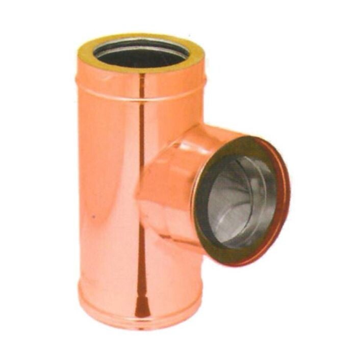 RACCORD EN T EXTÉRIEUR DOUBLE PAROI CUIVRE 90°