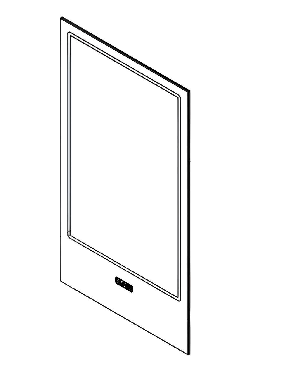 Vitre céramique sérigraphiée 4 x 250 x 445 mm A120 ORIGINAL Klover pour poêle Aura 100