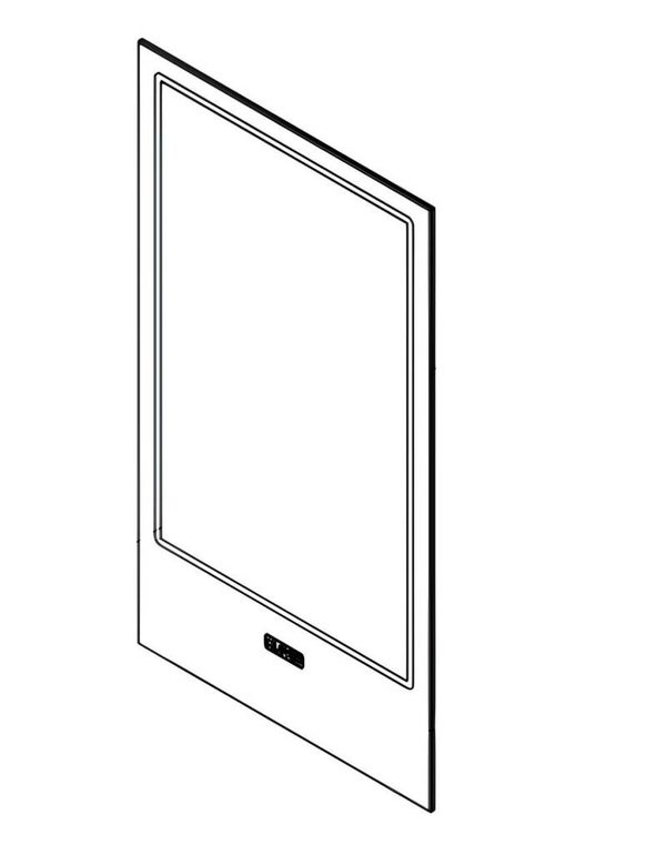 Vitre céramique sérigraphiée 4 x 250 x 445 mm A120 ORIGINAL Klover pour poêle Aura 100