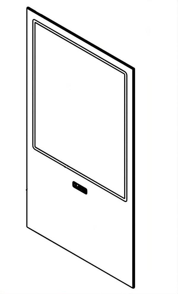 Vitre céramique sérigraphiée 4 x 250 x 445 mm A80 ORIGINAL Klover pour poêle Aura 80 - Thermoaura