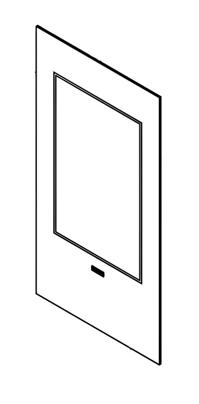 Vitrocéramique série Klo. 4 x 334 x 624,5 mm, côté pellets BRA/DA, ORIGINAL Klover pour poêle à air double