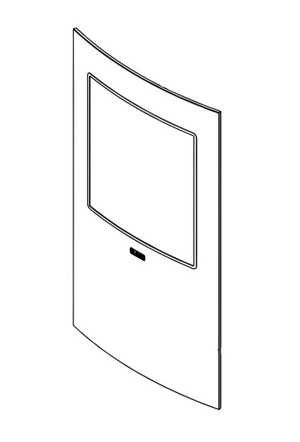 VERRE TREMPÉ COURBÉ SÉRIGRAPHIÉ 5x335x693 SL ORIGINAL Klover pour poêle Style 120 Plus - Style 180 - Style 140 Duo