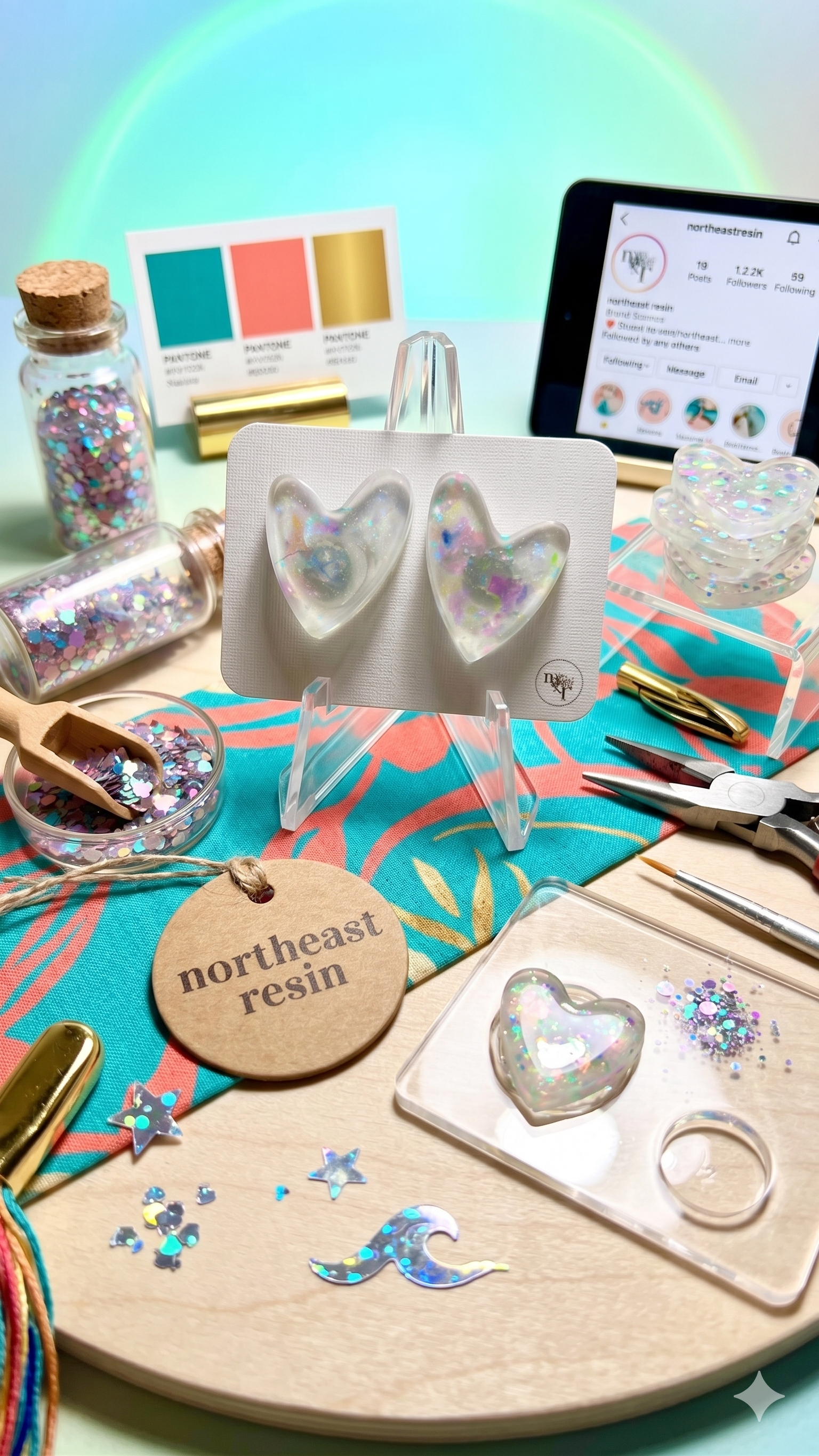 Simple heart studs