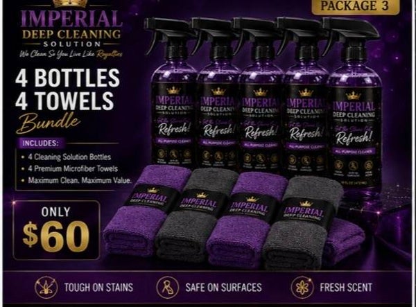 Package 3 – 4 Bottles + 4 Microfiber To