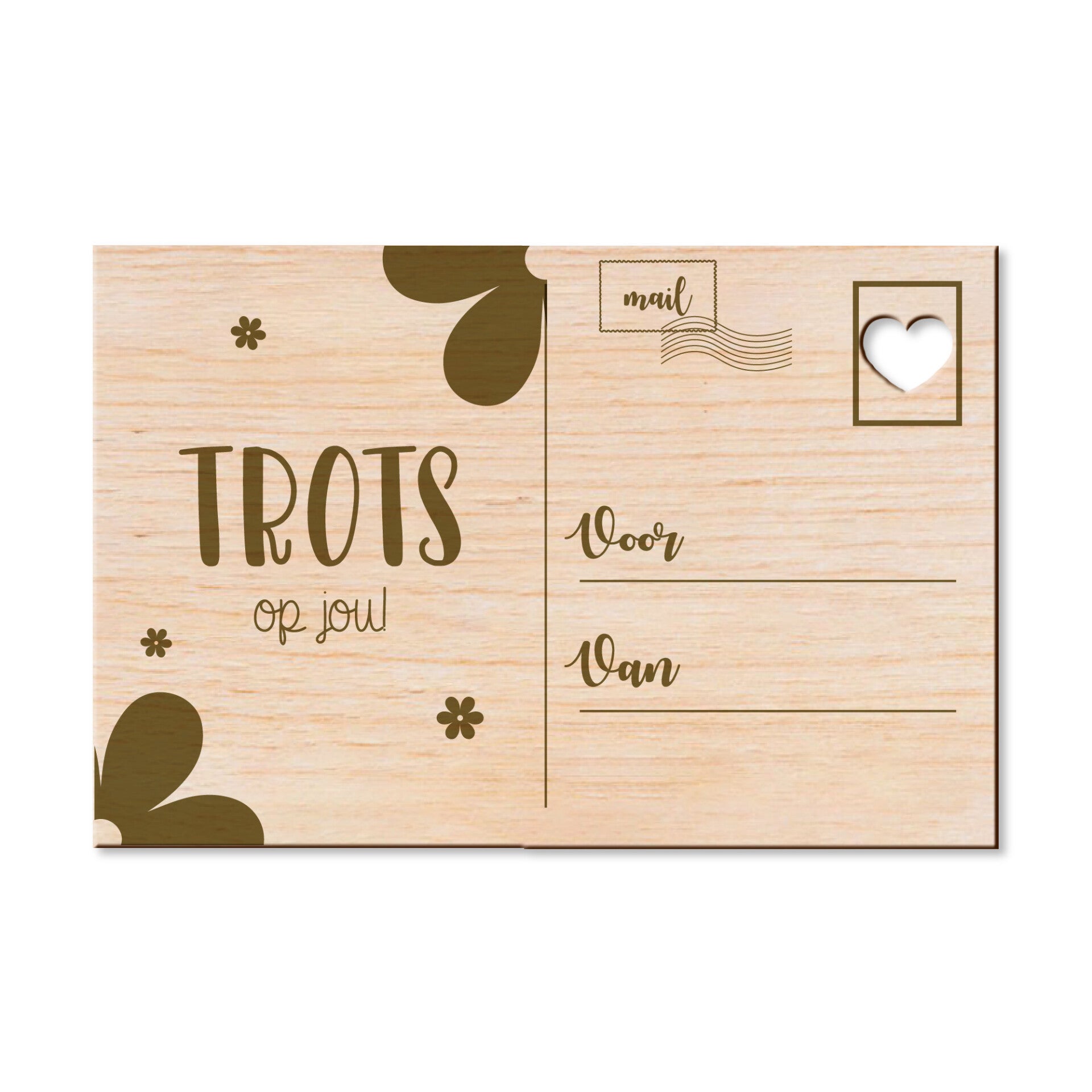 Houten kaart - Trots op jou