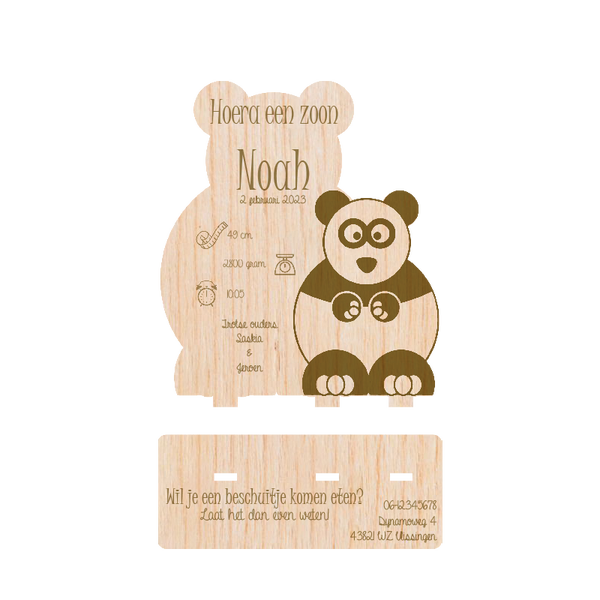 Geboortekaartje - Panda