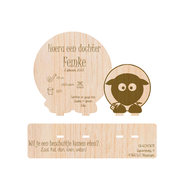 Geboortekaartje - Schaapje