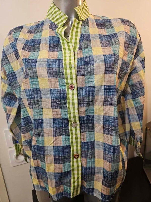 Chemise carreaux bleu