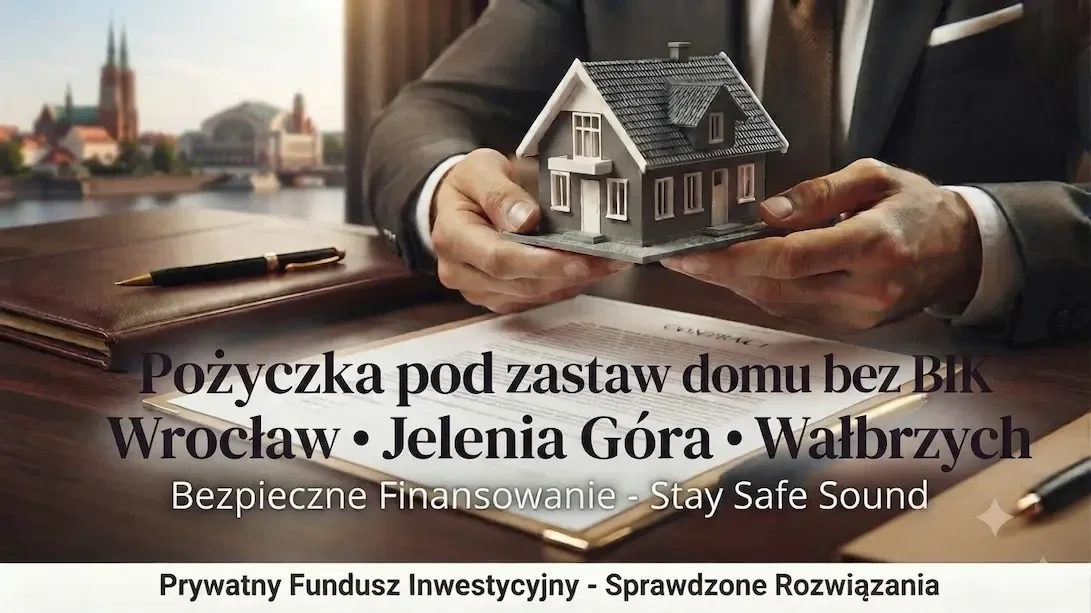 Doradca Stay Safe Sound z makietą domu – pożyczka pod zastaw domu bez BIK we Wrocławiu