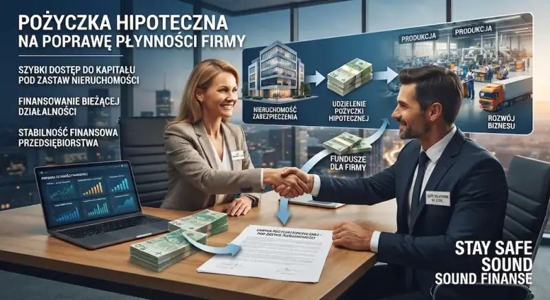 proces udzielenia pożyczki hipotecznej na poprawę płynności firmy przez "Stay Safe Sound Sound we Wrocławiu i na Dolnym Ślasku